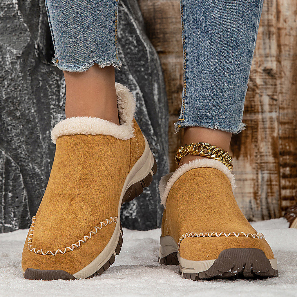 Outdoor snow boots with low cut lightweight and plush cotton tow eprolo