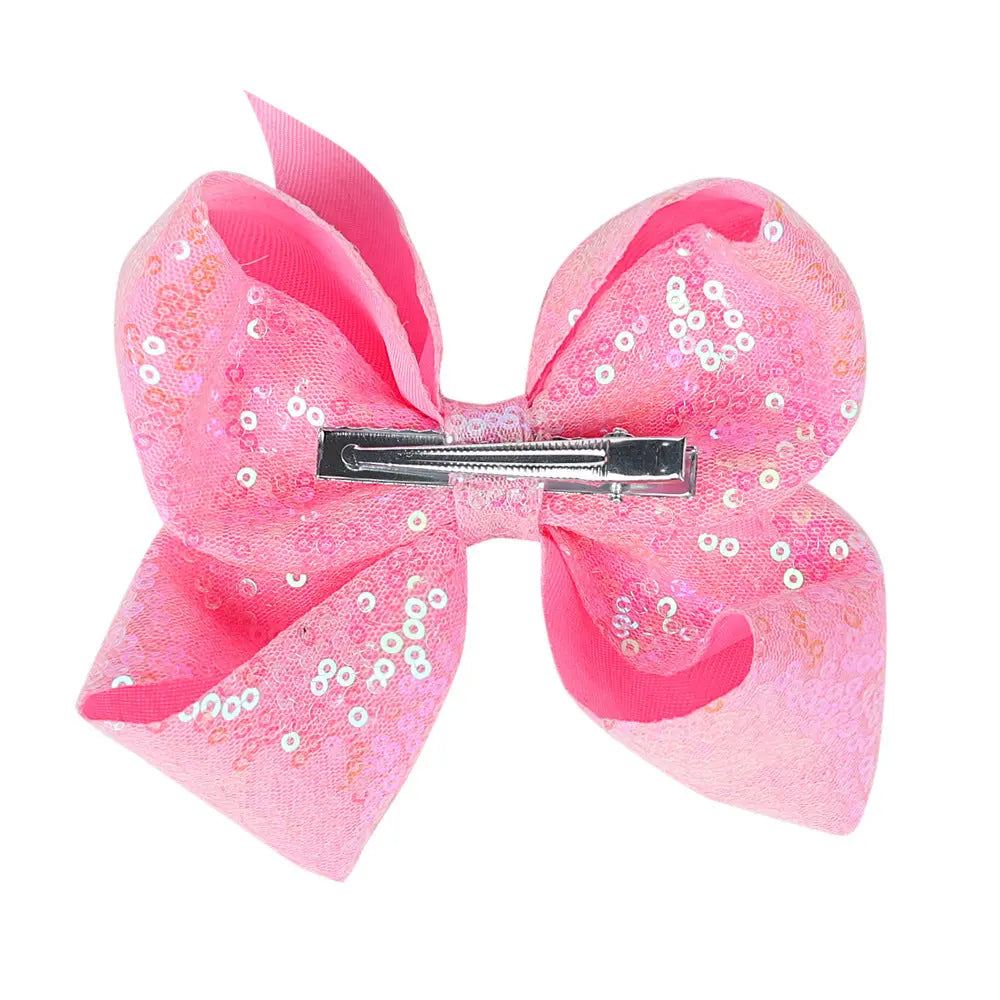 Children's Rhinestone Butterfly Hair Clip Solid Color Girl Sequin Hairpin 5 Inches eprolo