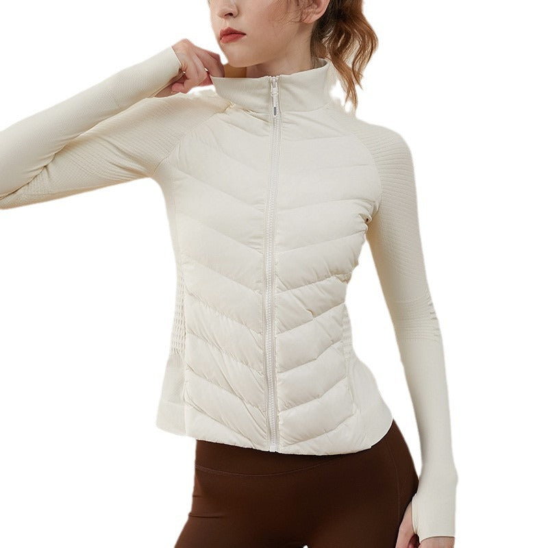 Autumn Winter Sport Seamless Splicing Down Jacket Women Thin Down Jacket For Women Ultralight Puffer Jacket Running Jacket eprolo