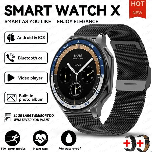 DT Watch X smartwatch with 4G large memory, local music and video playback, waterproof Bluetooth calling, smart phone eprolo