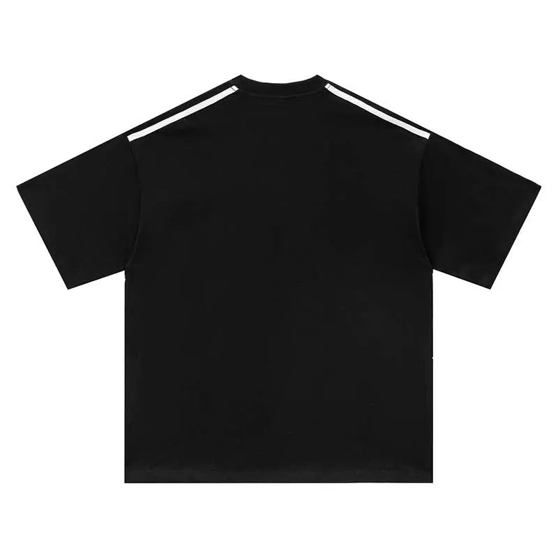 Alphanumeric printed striped short sleeved shirt eprolo