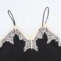 Color blocked lace satin textured top eprolo