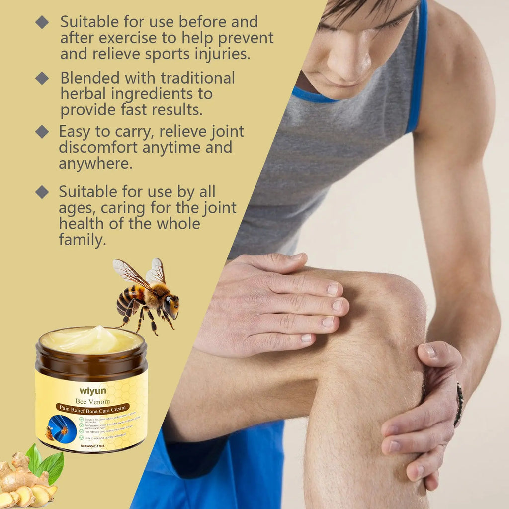 Wiyun Bee Venom Joint Care Cream Gentle And Soothing Wrist Knee Massage Body Topical Daily Care Cream eprolo
