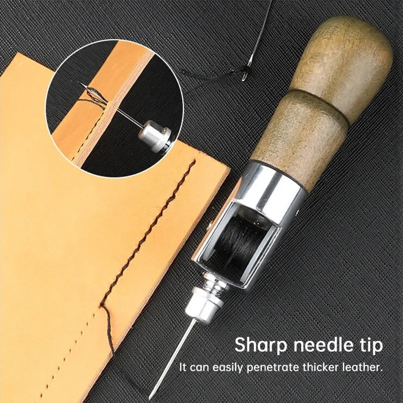 Professional Leather Stitching Awl Kit, Quick Sewing Repair Tool for DIY Handcrafts, Includes Needle Set eprolo