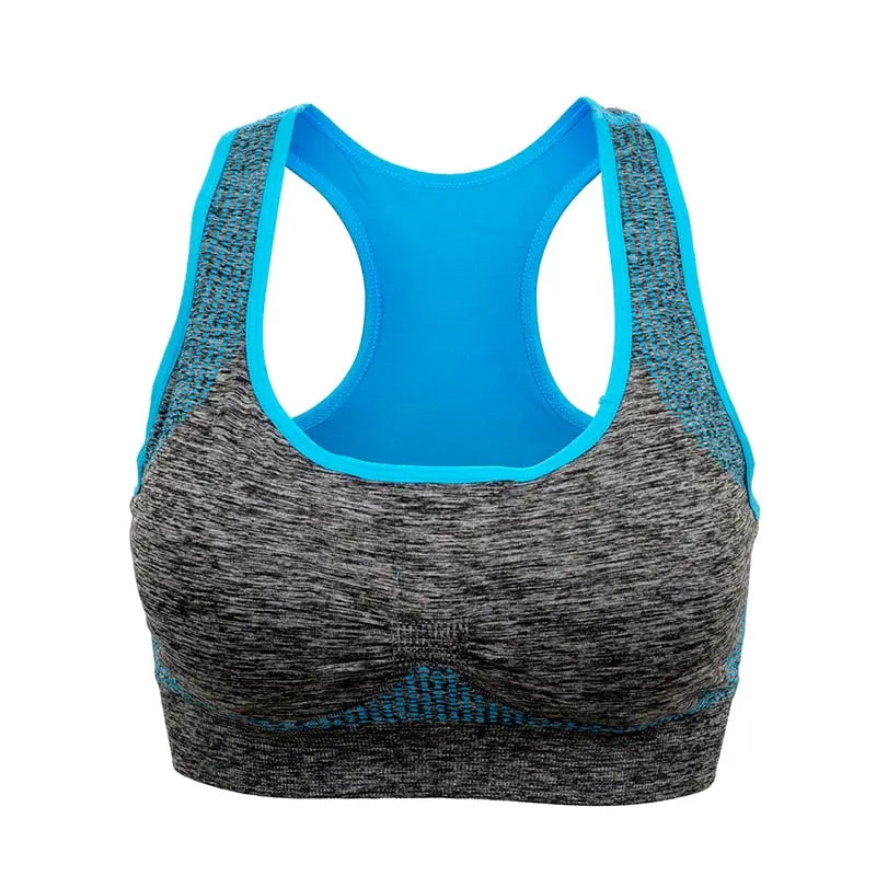 Shockproof Quick Dry Sports Bra Women Padded Gather Yoga Bra Push Up Gym Running Bra Seamless Workout Fitness Bra Top eprolo