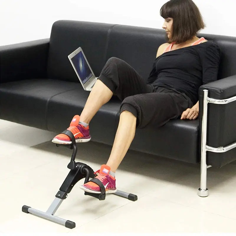 Space Saving Home Cycling Bike with LCD Monitor, Adjustable Resistance, Arm & Leg Workouts, Black/Silver eprolo