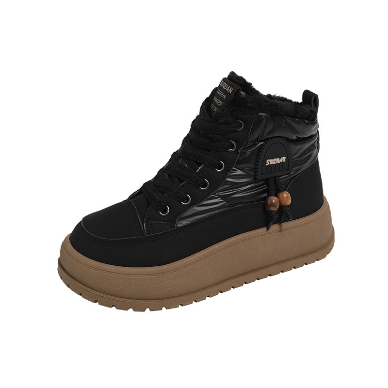 Fleece-Lined High-Top Snow Boots for Women, Fashionable Insulated Casual Winter Shoes  Student-Friendly Design eprolo