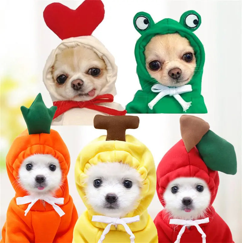 Cute Fruit Dog Clothes For Small Dogs Hoodies Winter Warm Fleece Pet Clothing Puppy Cat Costume Coat For French Chihuahua Outfit My Store