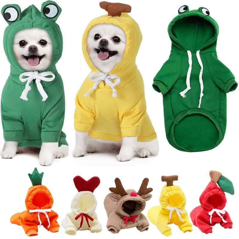 Cute Fruit Dog Clothes For Small Dogs Hoodies Winter Warm Fleece Pet Clothing Puppy Cat Costume Coat For French Chihuahua Outfit My Store