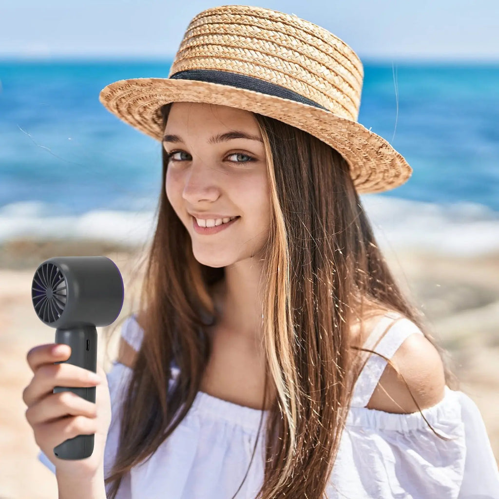 One Hundred Speed Handheld Fan With Ice Cooler High Speed Turbo Fan 3000mAh Rechargeable Hand Fan With LCD Display For Travel Camping Beach Outdoor My Store
